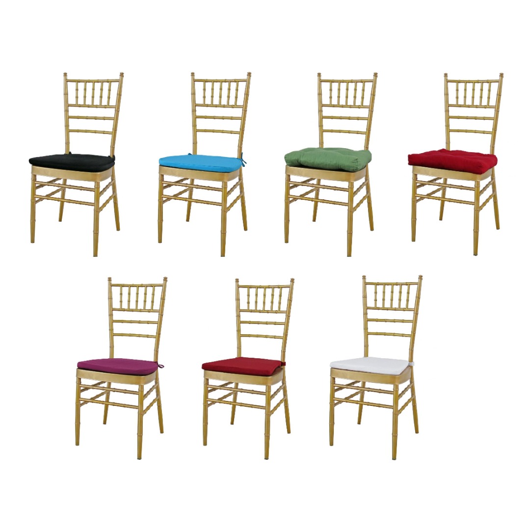 ASIS GOLD TIFFANY CHAIR WITH VARIOUS COLOURS SEAT CUSHION, Furniture
