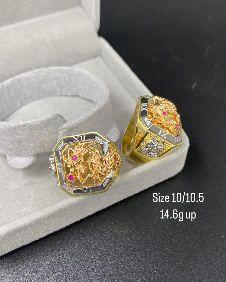 Auth 18K Saudi Gold Dragon Mens Ring on Carousell