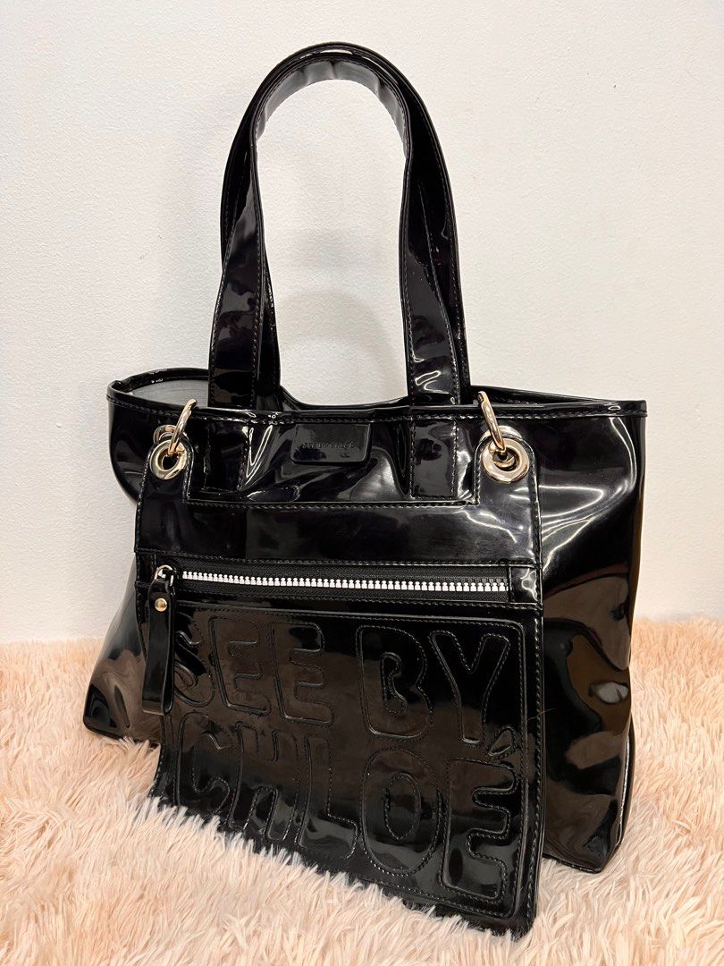 Authentic See by Chloe tote bag (Category: Luxury Bags & Wallets) located in Cagayan de Oro. Submitted by riggstuffs (Listing ID 1236548021, Image 3). Description: Guaranteed Authentic See by Chloe Tote Bag With code Patent leather material Spacious interior Silver tone hardwares Disclaimer: Riggstuffs is not affiliated or associated with the brand posted. All copyright and trademark belong solely to the original brand owner..