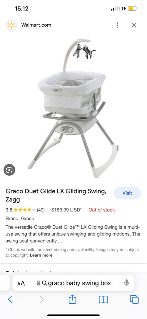 Baby swing tempat tidur bayi Graco Duet Glide LX Gliding Swing