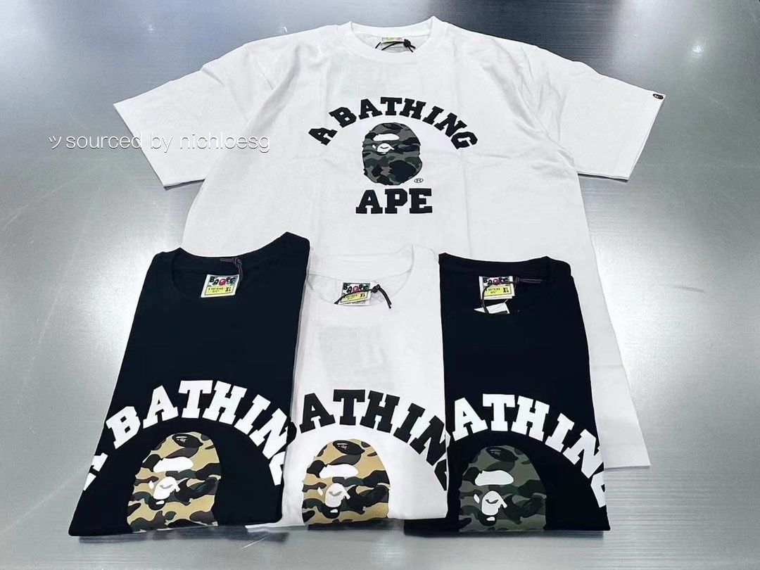 BAPE 1ST CAMO COLLEGE TEE Men s Fashion Tops Sets Tshirts Polo Shirts on Carousell