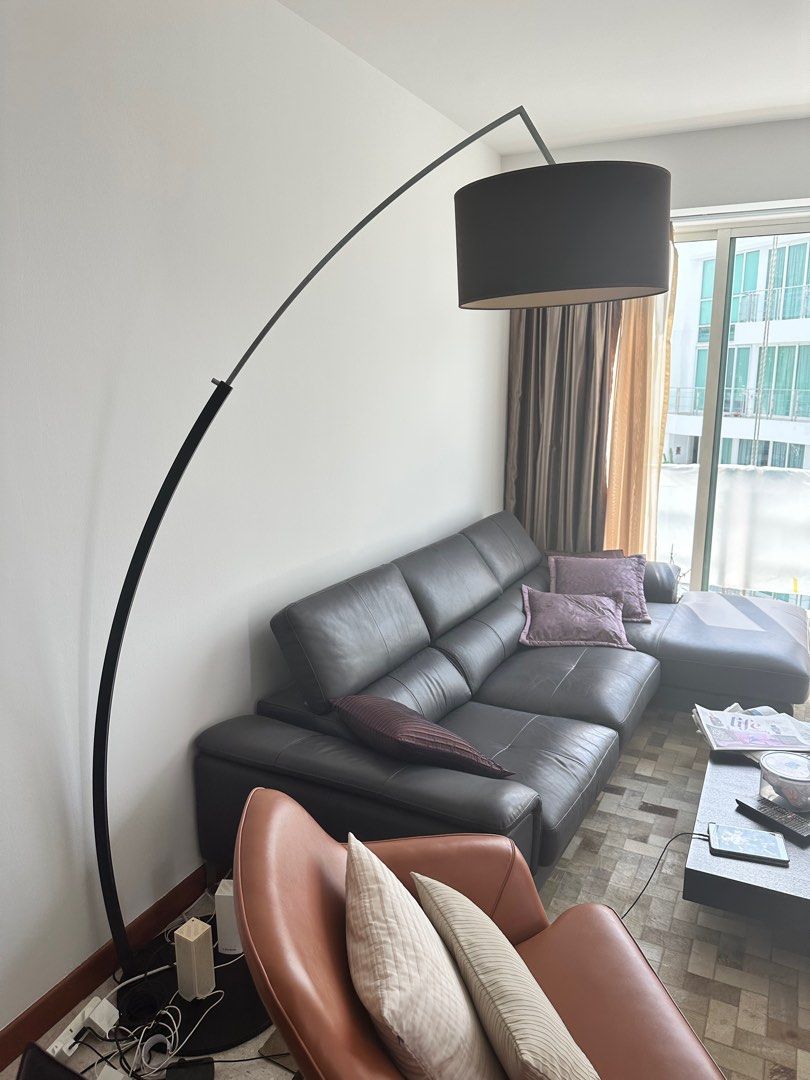 Black arc floor lamp, Furniture & Home Living, Lighting & Fans