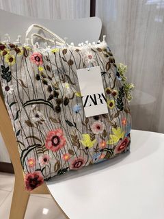 BNWT Zara Floral Tote Handbag