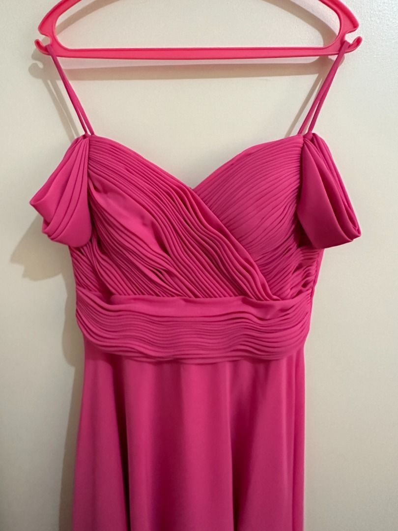 pink off shoulder gown