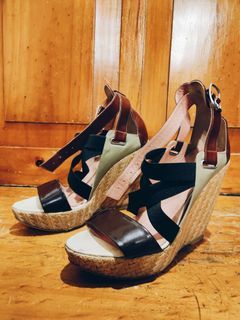 Brown Espadrille Gladiator Wedge Heels 🤎