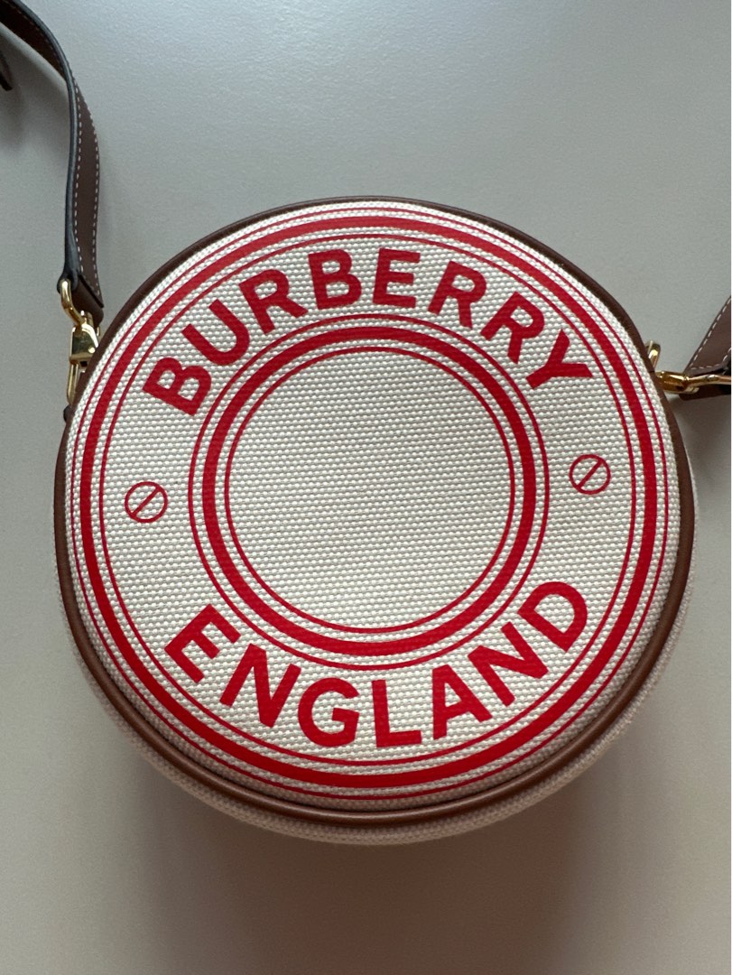 Burberry Louise Logo Cotton Circle Bag Crossbody Clutch