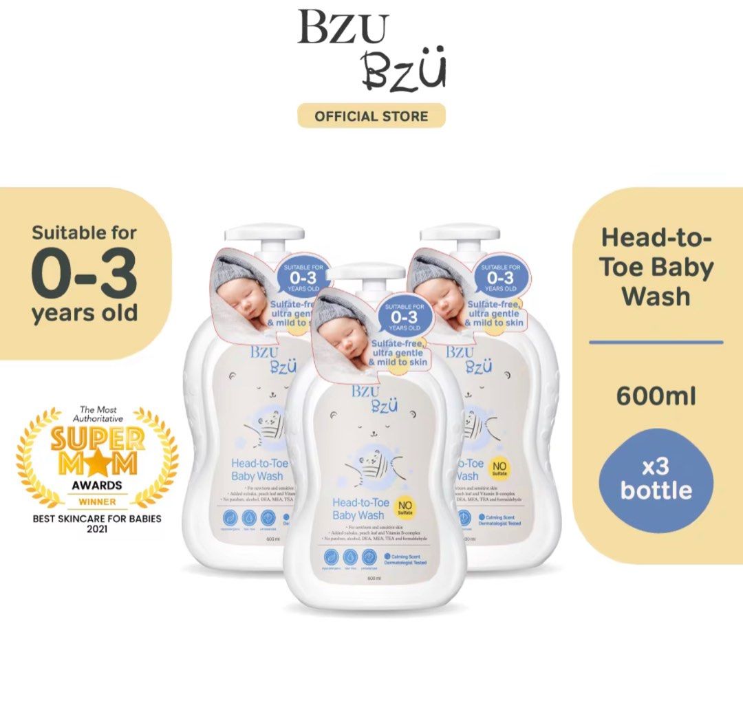3x-600ml-bzu-bzu-head-to-toe-baby-wash-babies-kids-bathing