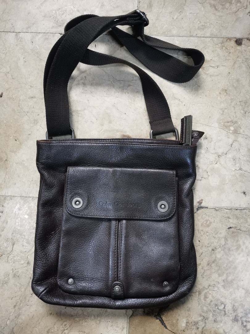 Calvin Klein leather sling bag, Men's Fashion, Bags, Sling Bags on ...