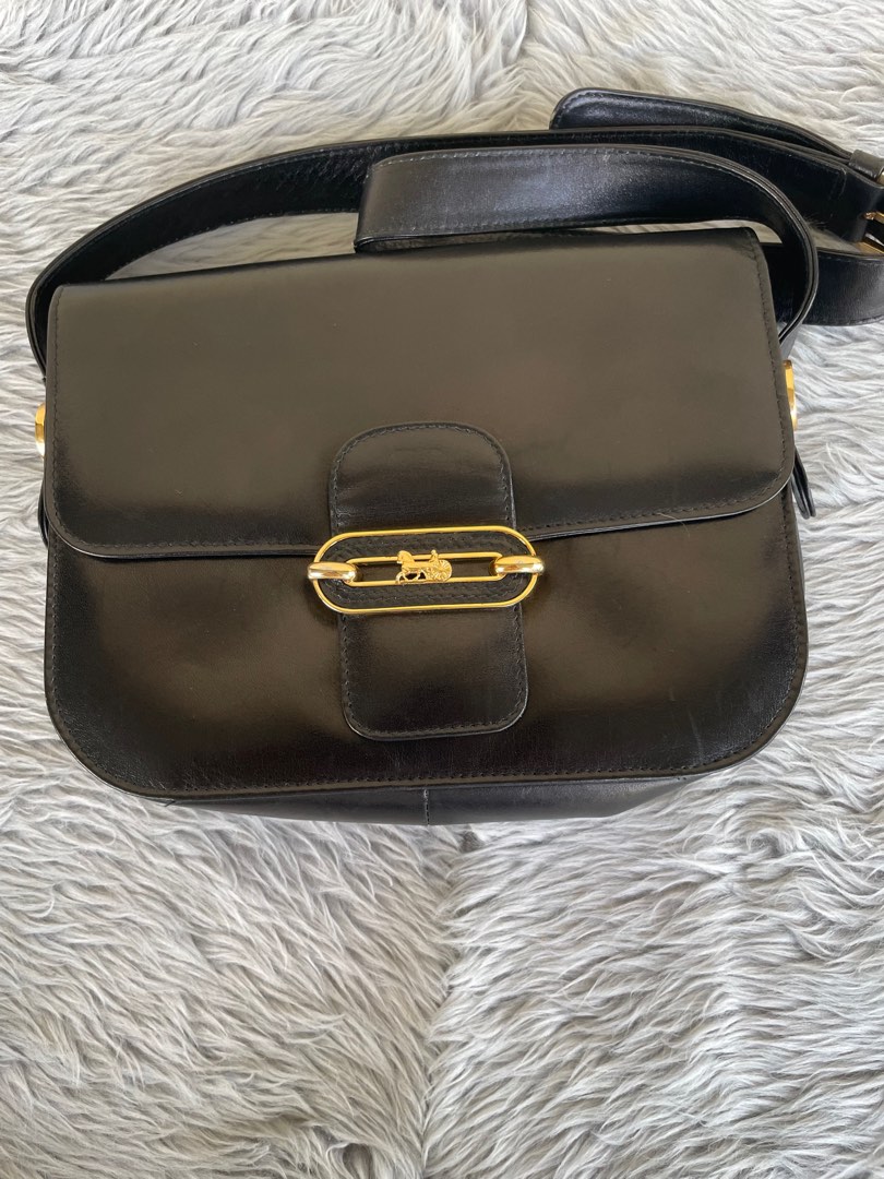 Celine vintage box shoulder bag with entrupy certificate of