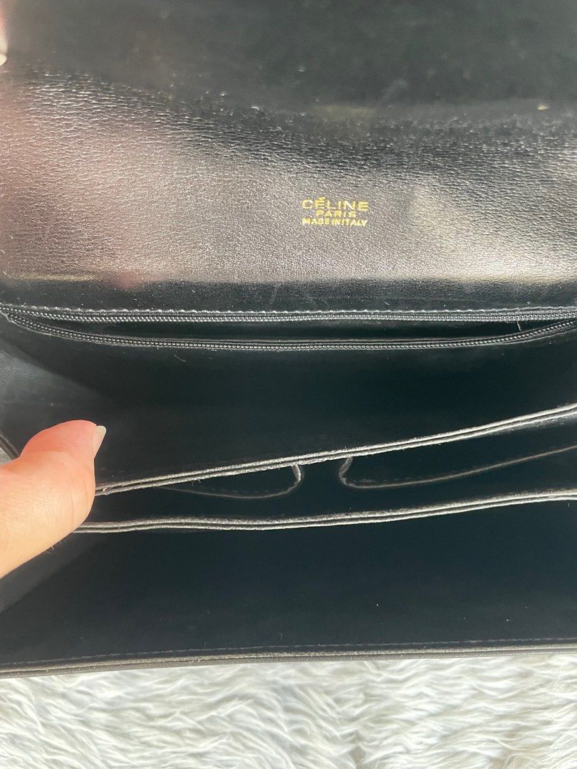 Celine Vintage Box Shoulder Bag with Entrupy Certificate of