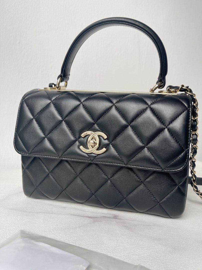 Chanel Flap Bag with Top Handle A92236 Y60767 NJ530 , Grey, One Size
