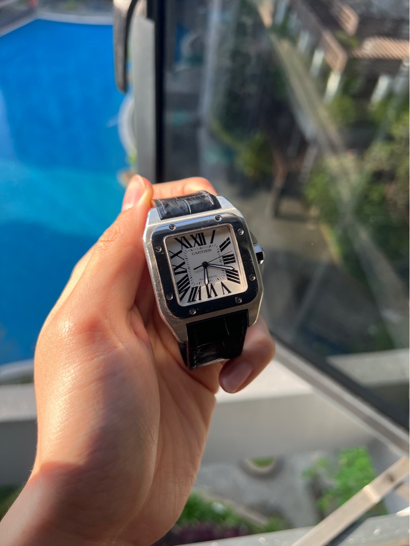 Cartier santos 100 mens cheap watch