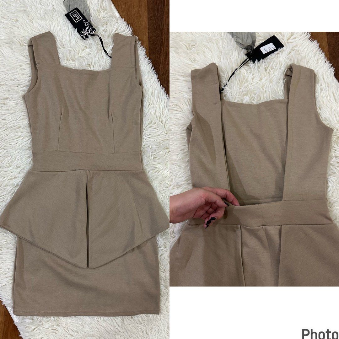 Club L London Backless Peplum Dress