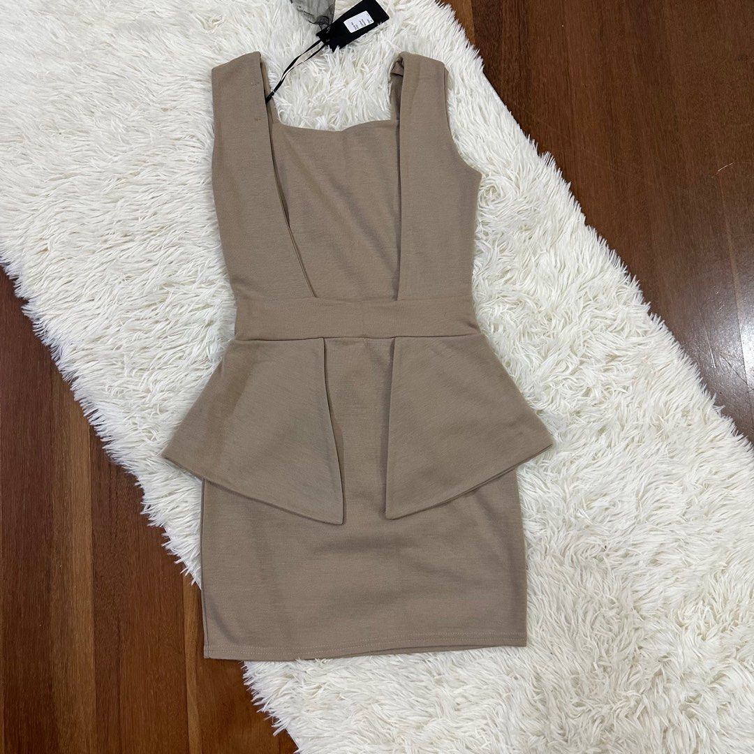 Club L London Backless Peplum Dress