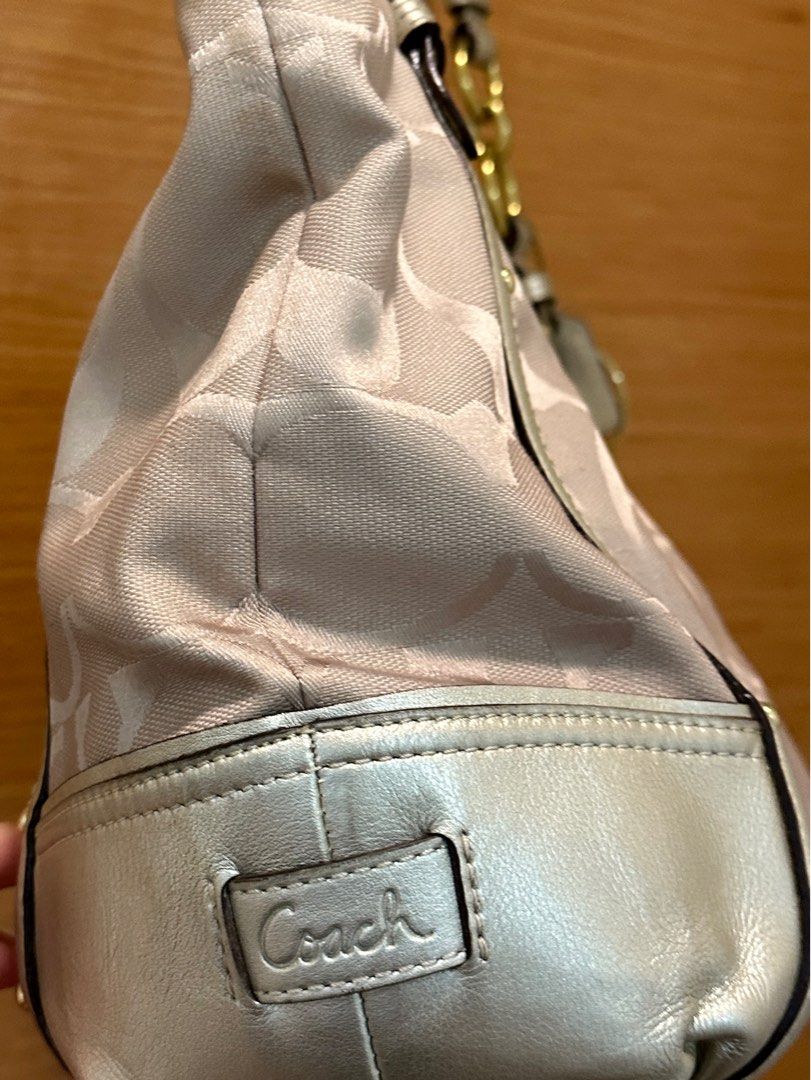 Gold coach purse with purple lining store
