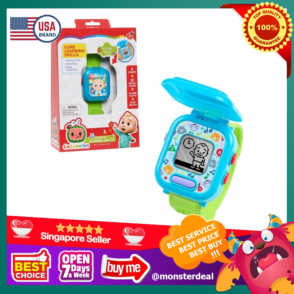 CoComelon JJ s Learning Smart Watch Toy for Kids with 3 Education
