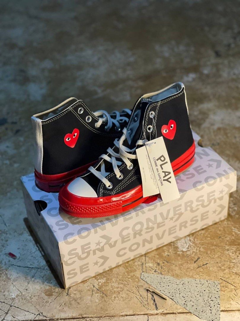 Multi Heart Cdg X Converse High Tops Converse Heart Cdg Shoes - Main Image