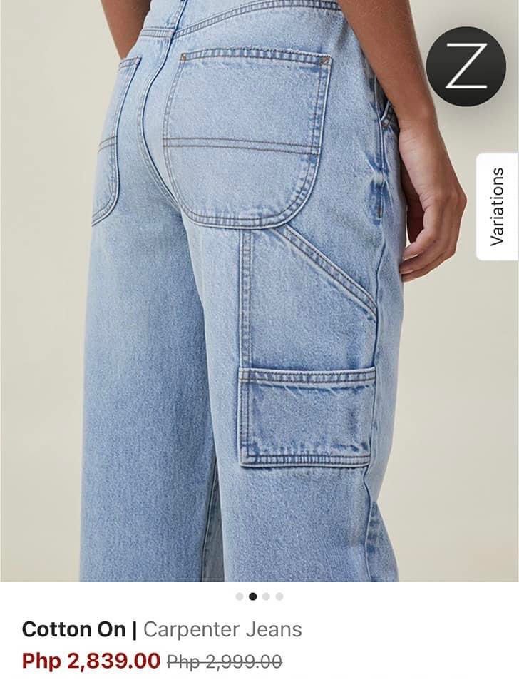 COTTON ON CARPENTER JEANS (Category: Other Bottoms) located in Manila. Submitted by galstuff (Listing ID 1236565589, Image 3). Description: 26&30 size available 41L.