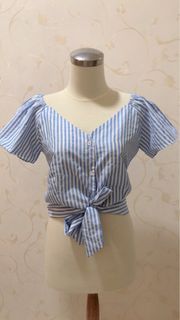 Croptop atasan Bangkok BKK Stripe Top motif garis PREMIUM