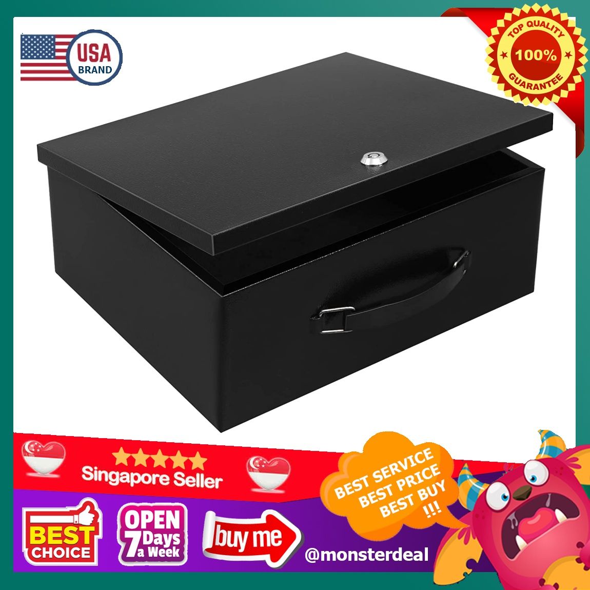 Dalmbox Portable Safe Box with Key Lock, Fire Retardant Metal Storage ...