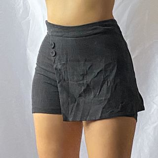 Dark gray mini skort skirt micro