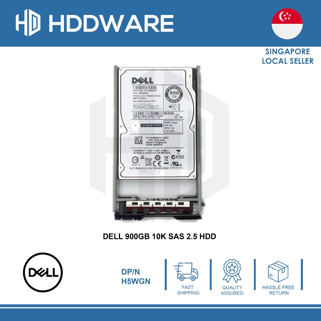 DELL 900GB 10K SAS 2.5 HDD // H5WGN // HUC109090CSS600, Computers