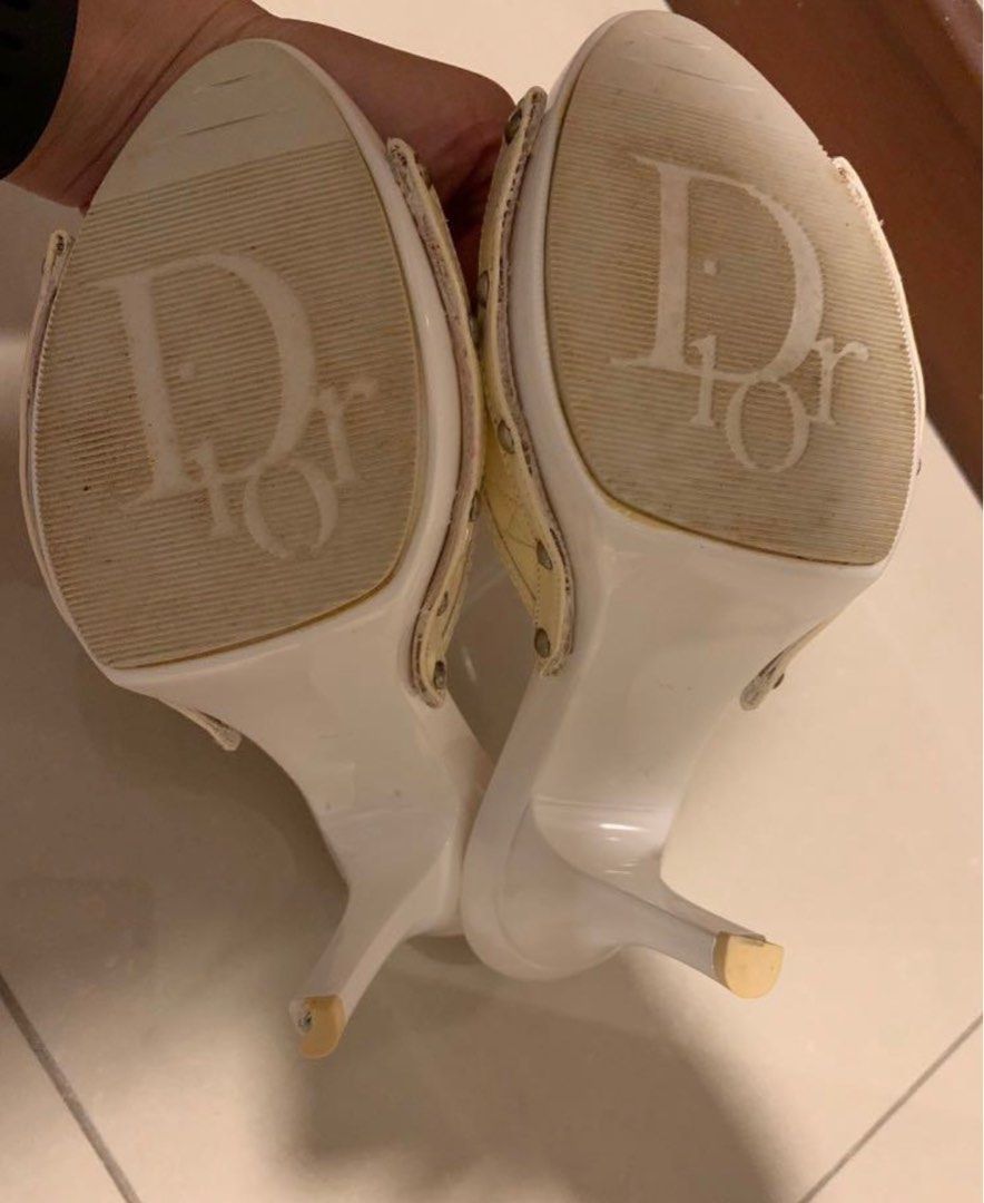 Christian dior hotsell white heels