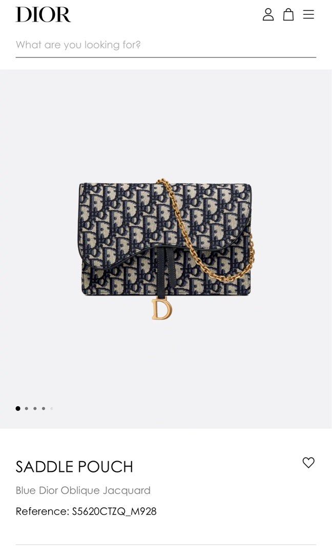 BRAND NEW Dior Saddle Pouch Blue Dior Oblique Jacquard, Luxury, Bags