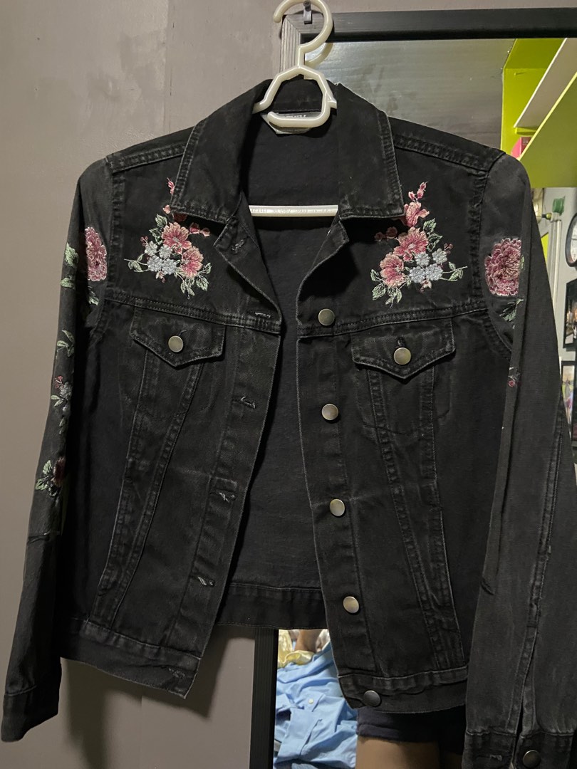 Black denim jacket dorothy perkins sales