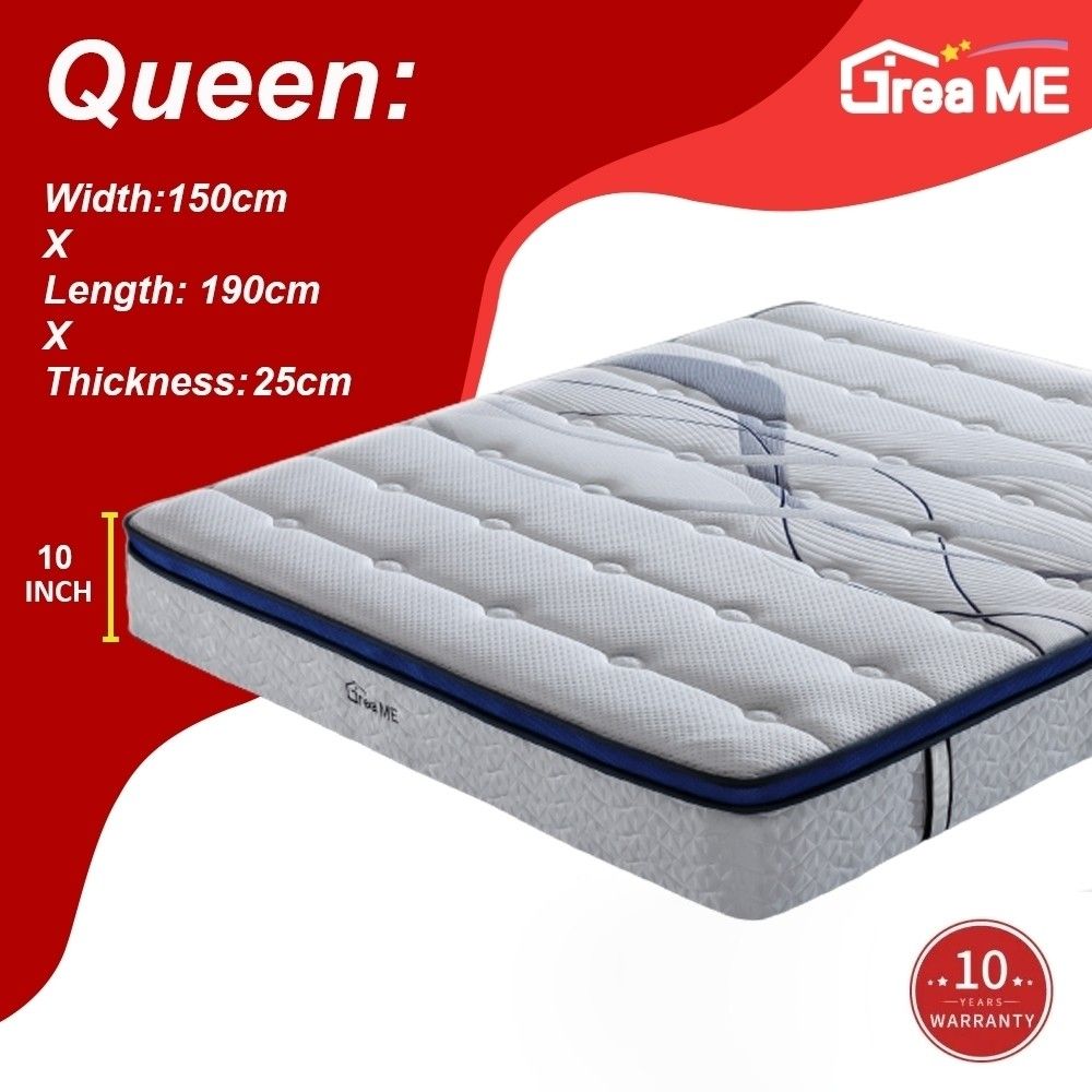 DreaME Luxury 10 inch Bed Mattresses Memory Foam Spring Mattress