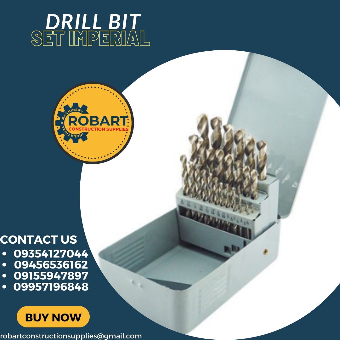 DRILL BIT SET IMPERIAL, Commercial & Industrial, Construction Tools & Equipment on Carousell