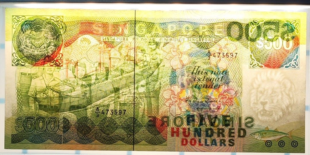 EF+ A3 Last Prefix $500 Ship series note World/Singapore currency