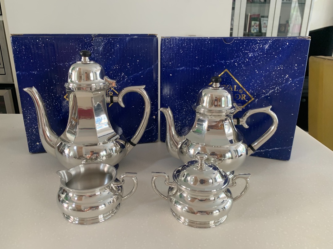 Elegant Royal Selangor Pewter Coffee and Tea pot set Wedding Gift, Furniture & Home Living
