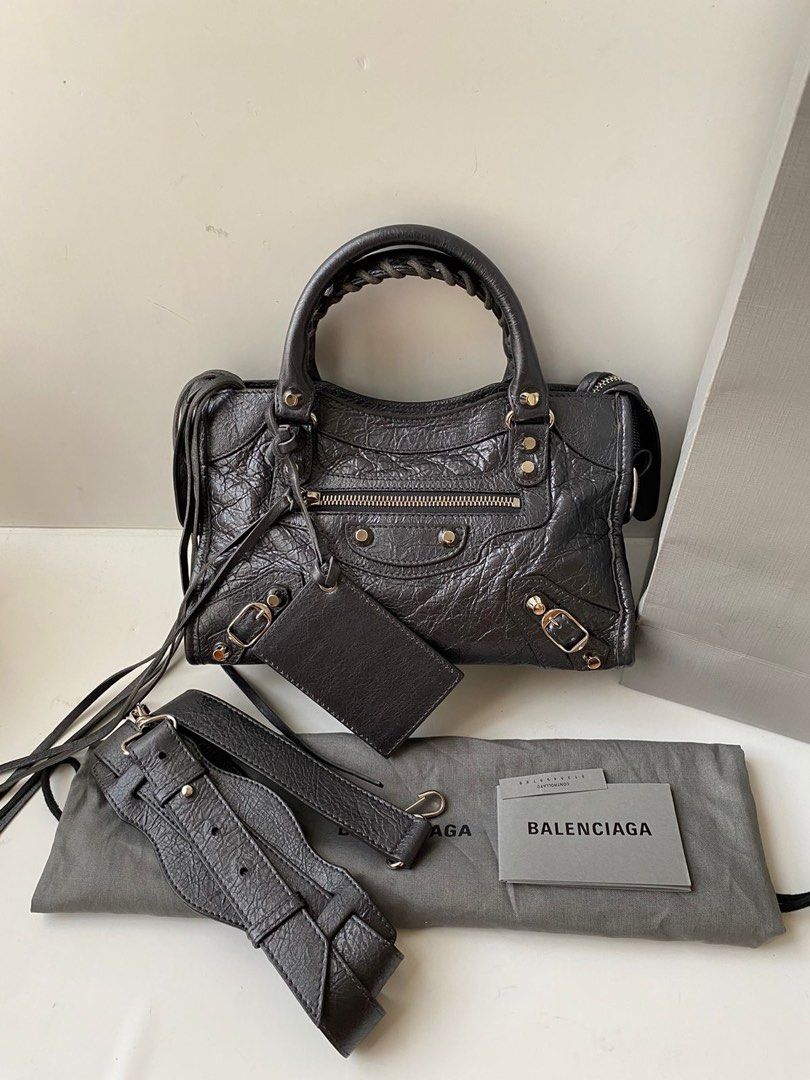 balenciaga mini city dark grey