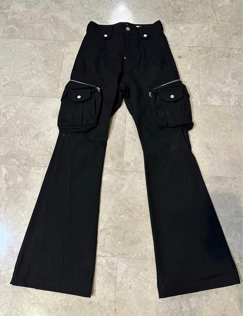 FFFPostalservice Flare Cargo V2 Black, Men's Fashion, Bottoms