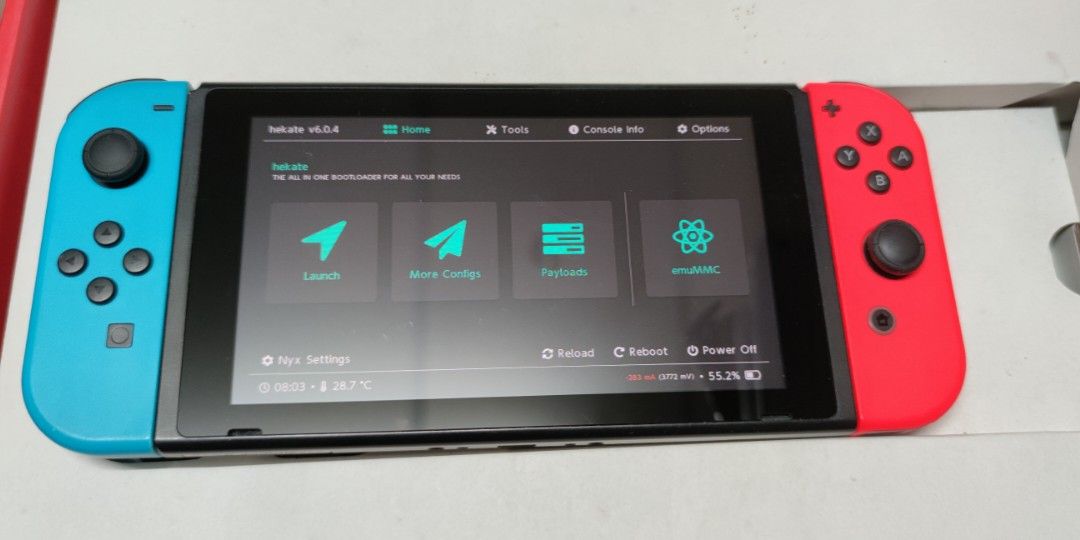 July offer Fully jailbroken Nintendo Switch v2 neon 256gb, Video Gaming