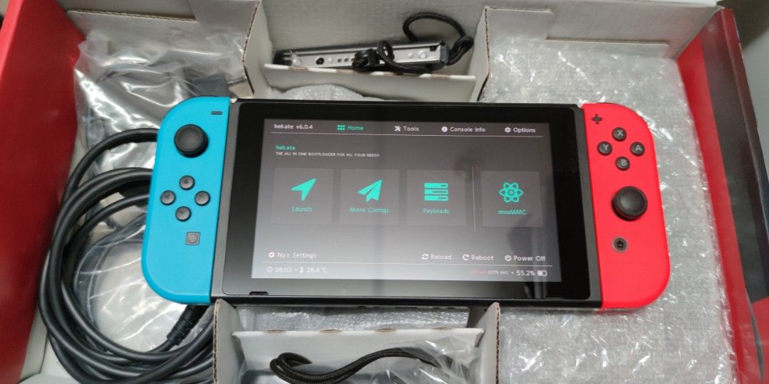 July offer Fully jailbroken Nintendo Switch v2 neon 256gb, Video Gaming