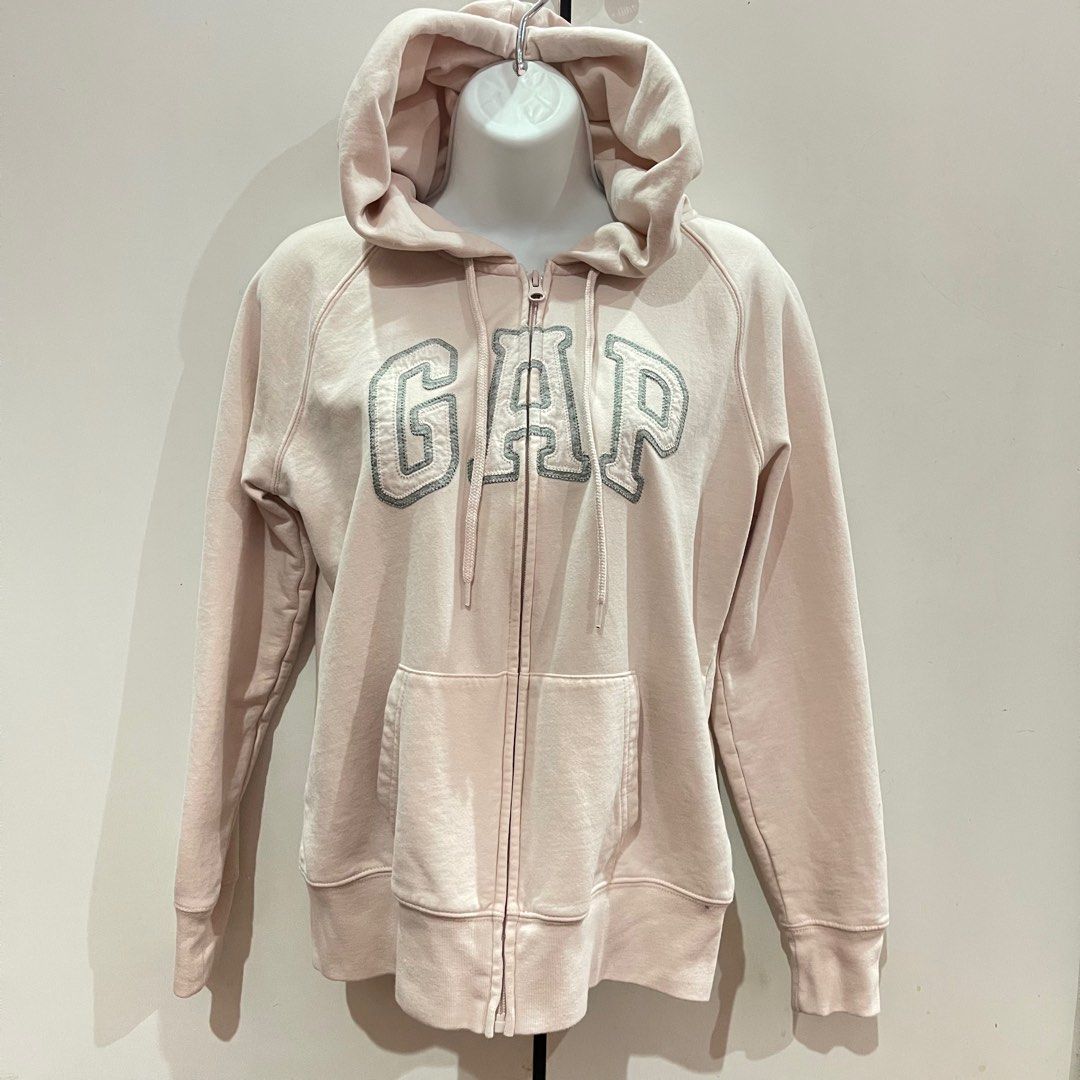 GAP HOODIE ZIPPER LIGHT PINK Women s Fashion Coats Jackets
