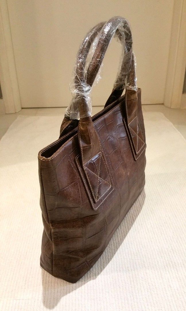 Genuine top leather tote