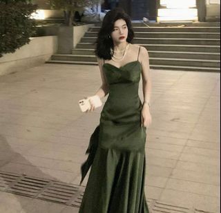 green elegant maxi gown