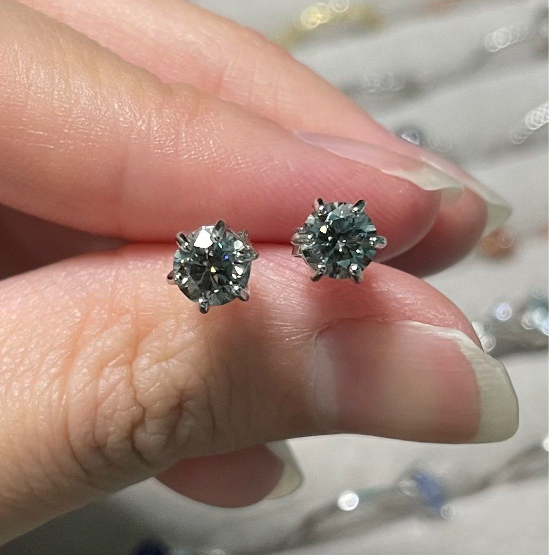 Grey cheap moissanite earrings