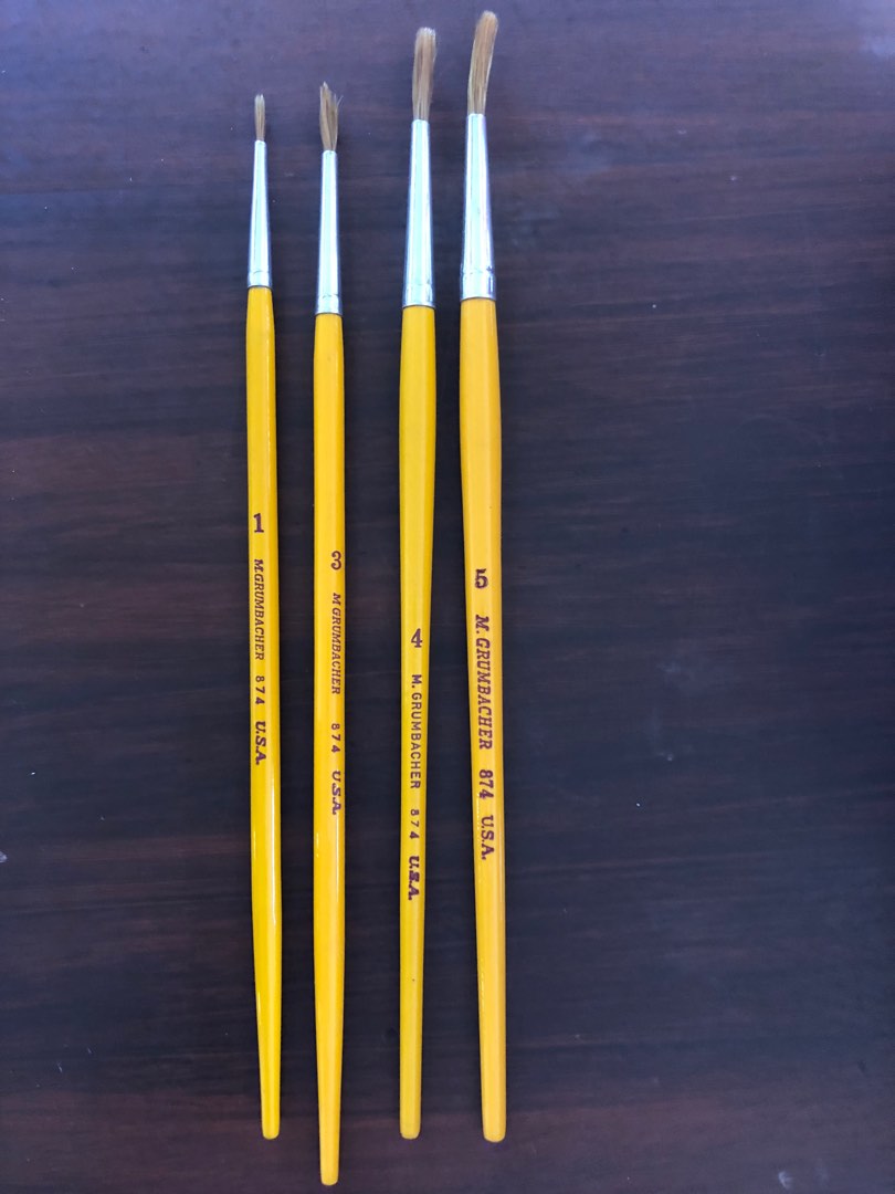 Grumbacher paint brushes 1,3,4,5 lot , Hobbies & Toys, Stationary
