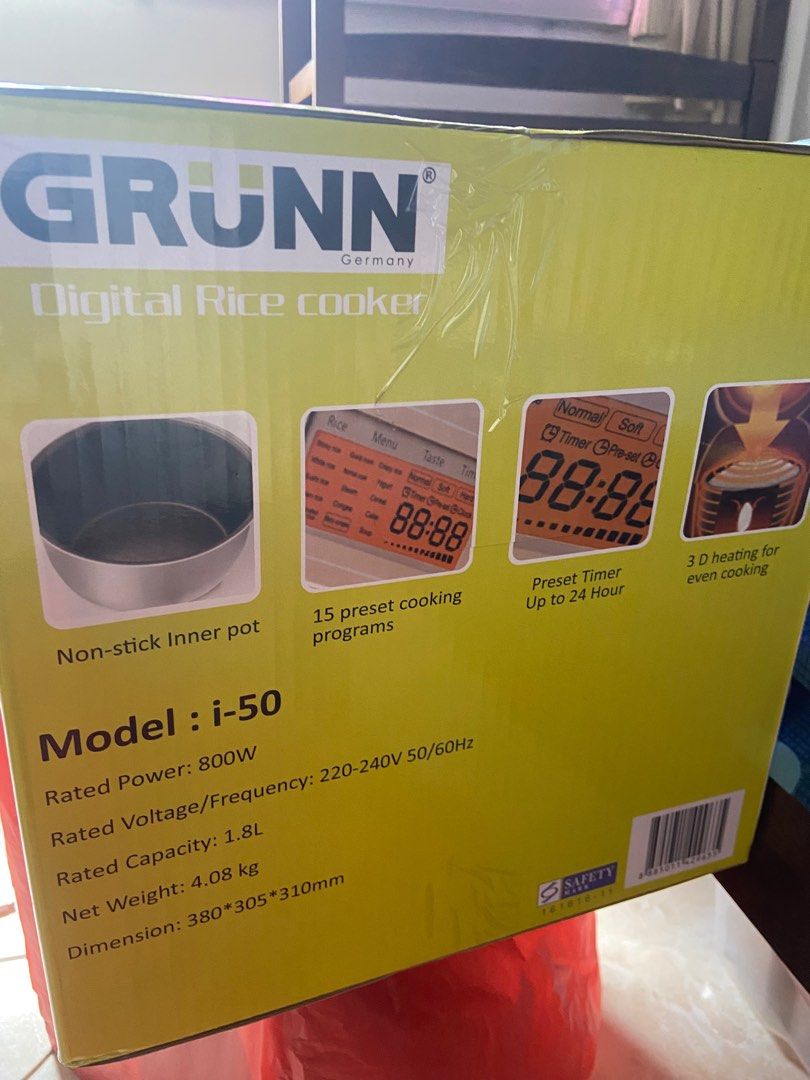 Grunn Digital Rice Cooker, TV & Home Appliances, Kitchen Appliances