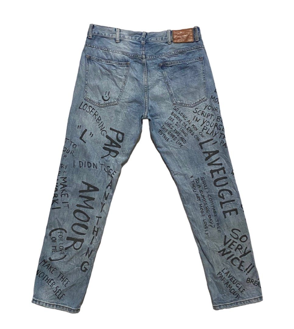 GUCCI SCRIBBLE GRAFFITI JEANS Men s Fashion Bottoms Jeans on