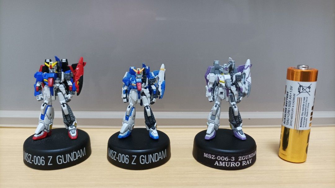 Gundam mini figure collection mfs Vol.1,4 銀色Z 高達樽蓋上色重塗水 