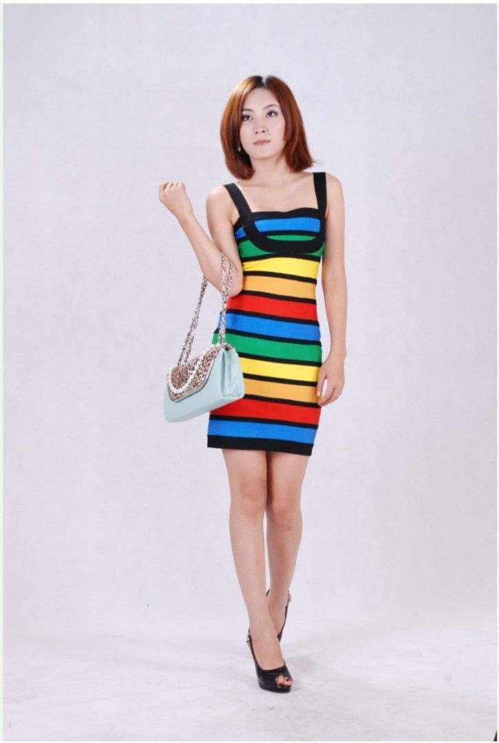 Herve leger store rainbow dress