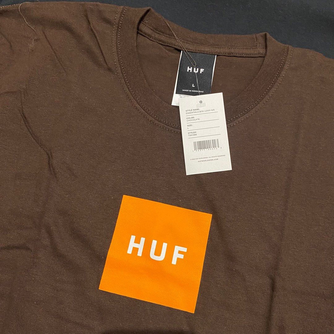 Huf box logo tee deals