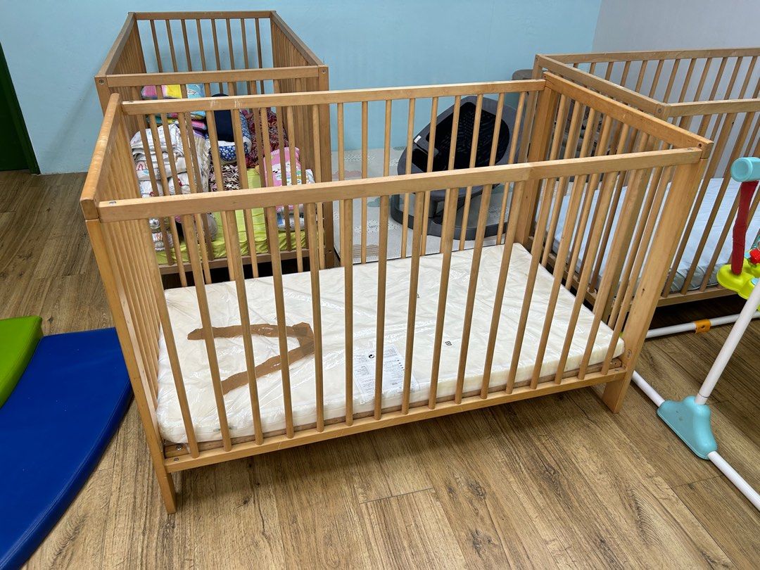 Ikea cot with mattress, Babies & Kids, Baby Nursery & Kids Furniture