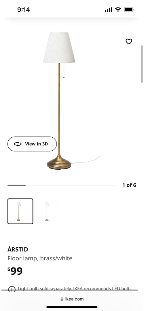 ÅRSTID Table lamp with LED bulb, brass, white - IKEA