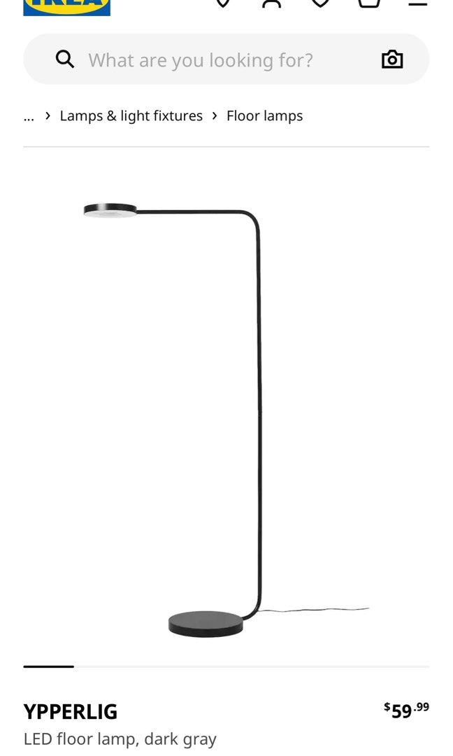 Ikea Ypperlig Standing Lamp, Furniture & Home Living, Lighting & Fans